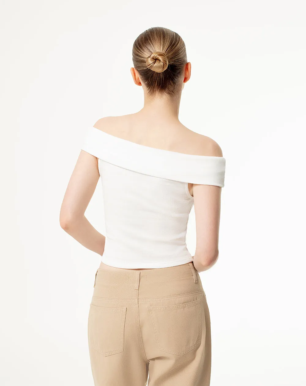 Camiseta skinny fit blanca rayas sold by Gef product image thumbnail 2