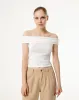 Camiseta skinny fit blanca rayas sold by Gef