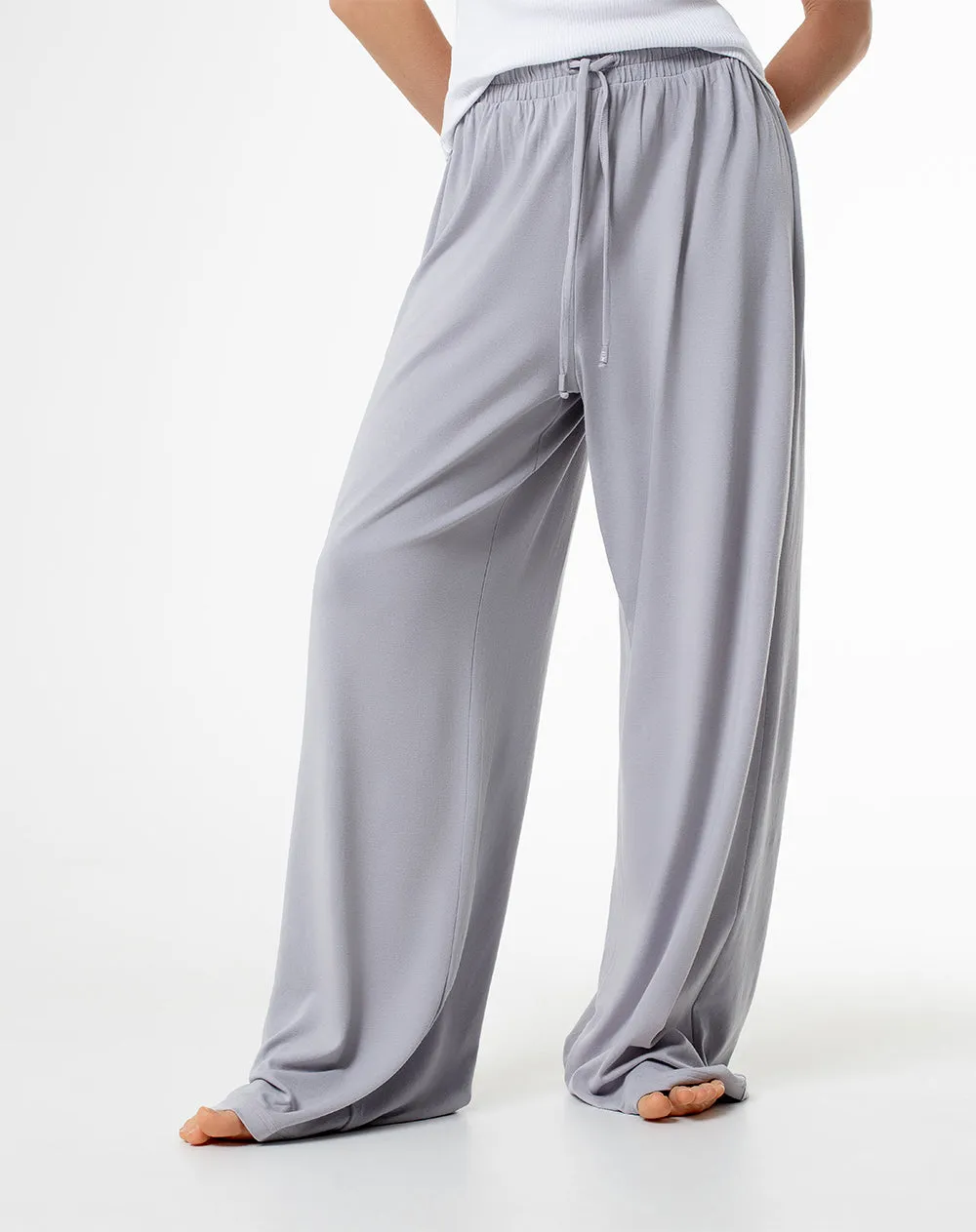 Pantalón wide leg tiro medio gris mujer sold by Gef product image thumbnail 3
