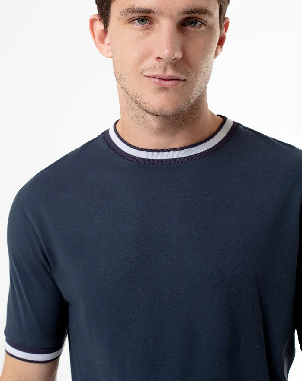 Camiseta regular algodón jersey azul hombre sold by Gef product image thumbnail 3