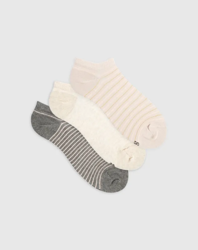 Medias para mujer tobilleras cortas algodón pack x3unds surtidas sold by Gef