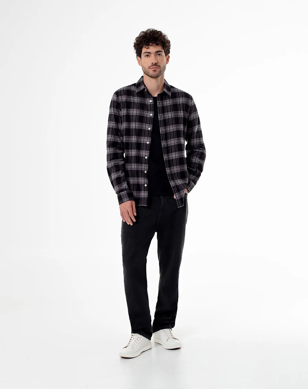 Camisa manga larga slim algodón cuadros hombre sold by Gef product image thumbnail 4