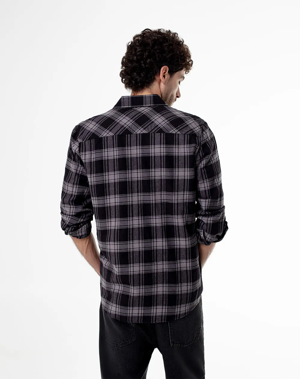 Camisa manga larga slim algodón cuadros hombre sold by Gef product image thumbnail 2