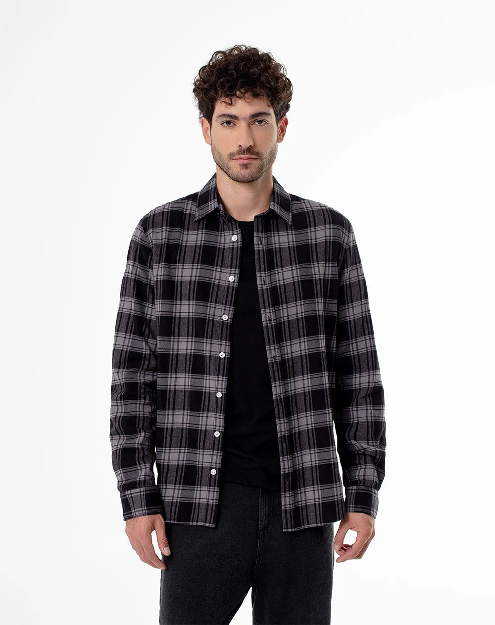 Camisa manga larga slim algodón cuadros hombre sold by Gef product image thumbnail 3