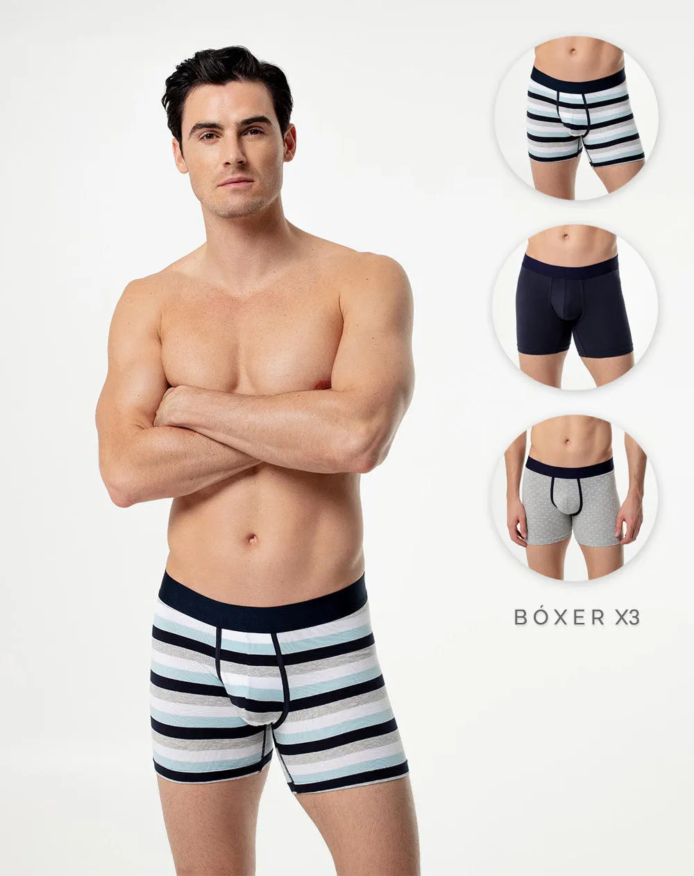 Bóxer medio jersey algodón x3unds surtido sold by Gef