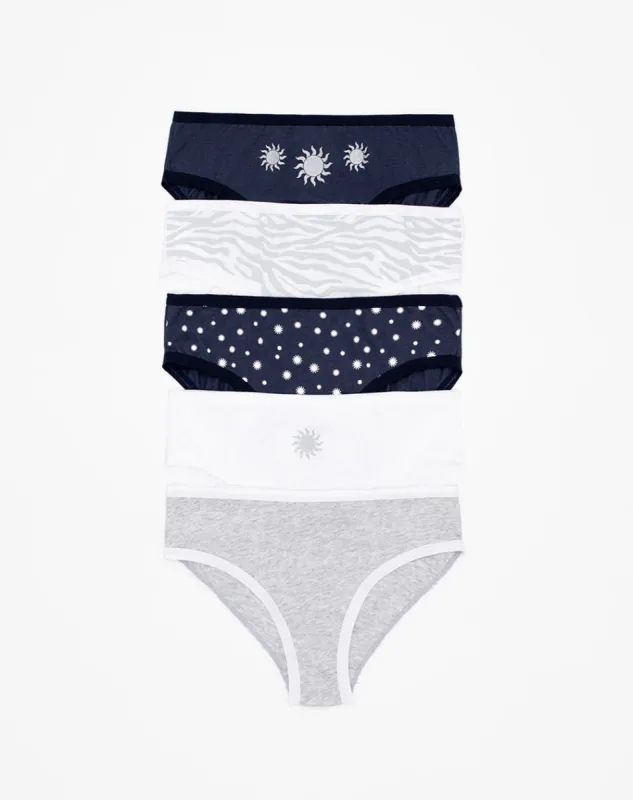 5 pantys clasico en punto tiro medio surtido sold by Gef