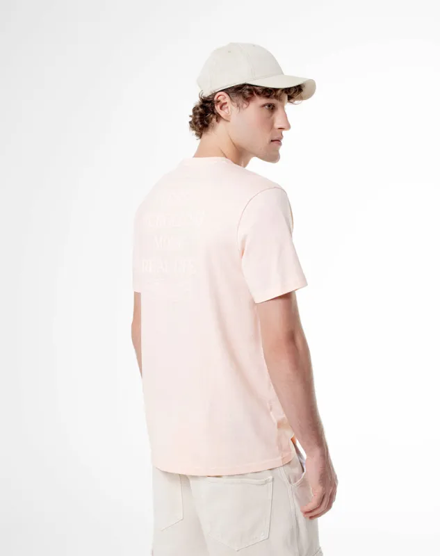 Camiseta oversized fit manga corta rosada sold by Gef