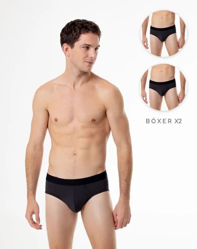 Bóxer brief jersey algodón x2unds negro sold by Gef