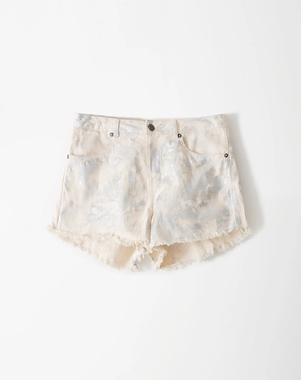 Short tiro medio denim metalizado gris mujer sold by Gef product image thumbnail 5