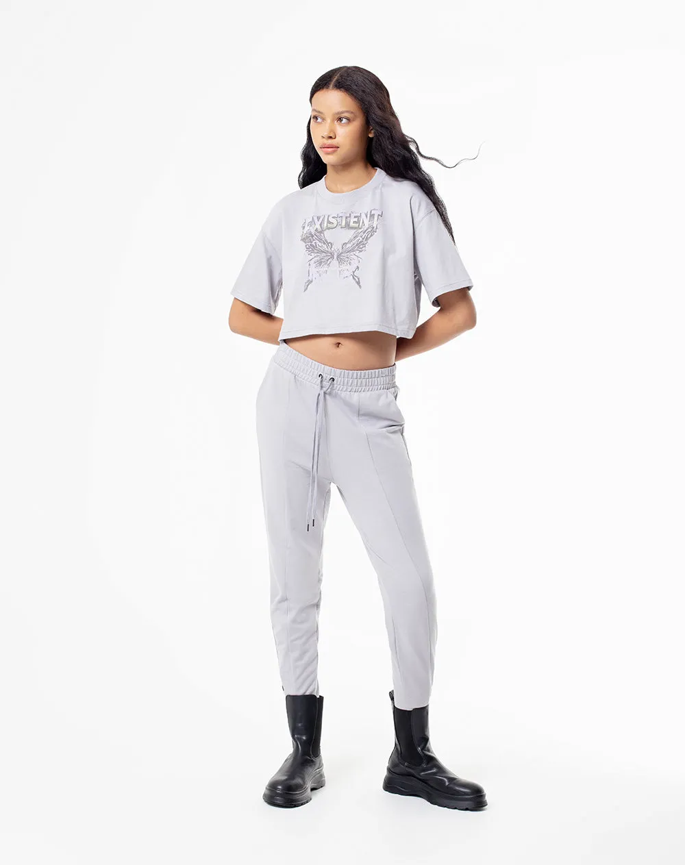 Camiseta crop regular algodón gris estampada mujer sold by Gef product image thumbnail 4