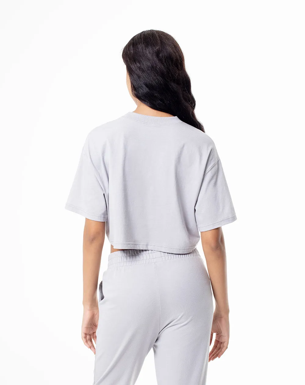 Camiseta crop regular algodón gris estampada mujer sold by Gef product image thumbnail 2