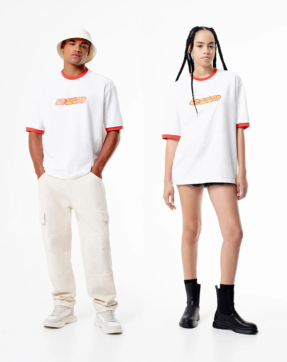 Camiseta oversized fit manga corta vainilla sold by Gef