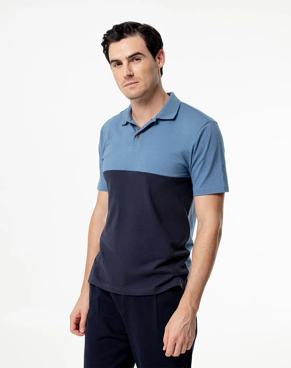 Polo slim fit azul con bloques sold by Gef product image thumbnail 3