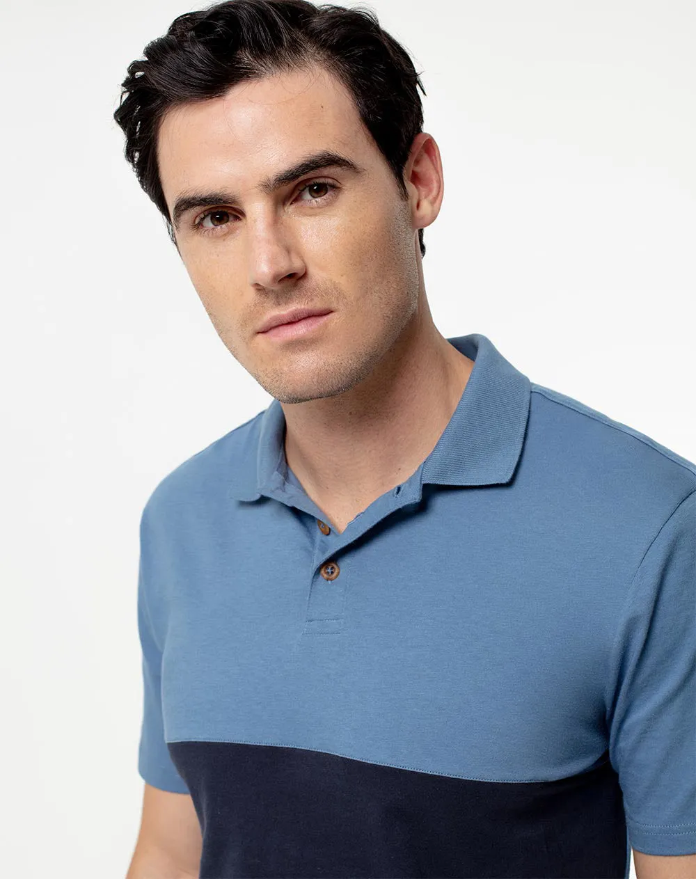 Polo slim fit azul con bloques sold by Gef product image thumbnail 4