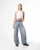 Jean wide leg tiro medio 100% algodón índigo medio mujer sold by Gef