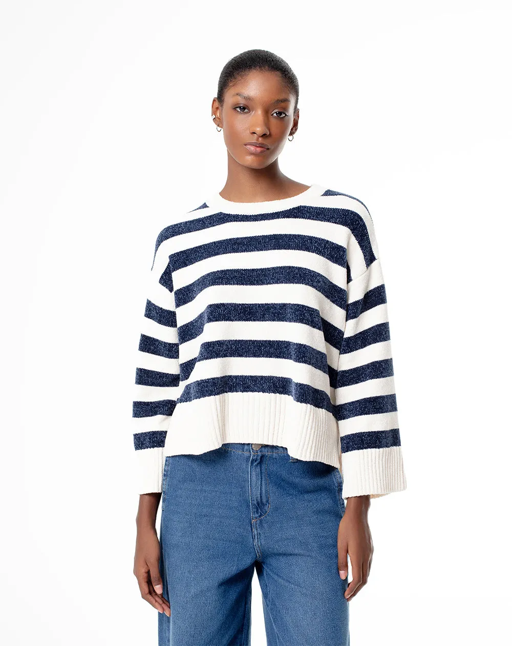 Suéter oversize rayas mujer sold by Gef