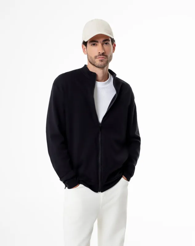 Chaqueta regular fit sin capucha negra sold by Gef