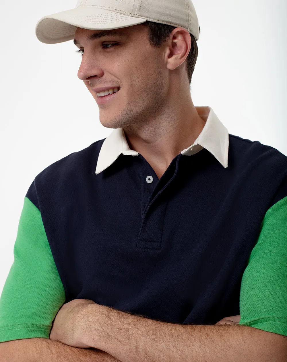 Polo regular fit azul con bloques sold by Gef product image thumbnail 3