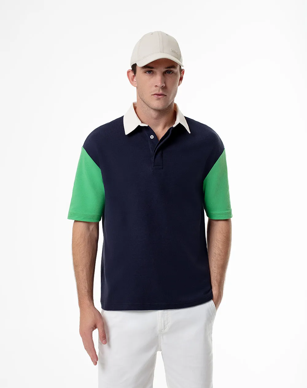 Polo regular fit azul con bloques sold by Gef