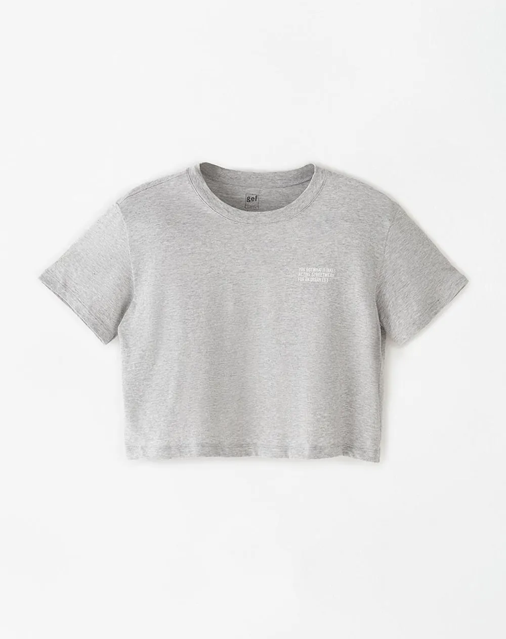 Camiseta Lite cropped fit manga corta gris jaspeada sold by Gef product image thumbnail 5