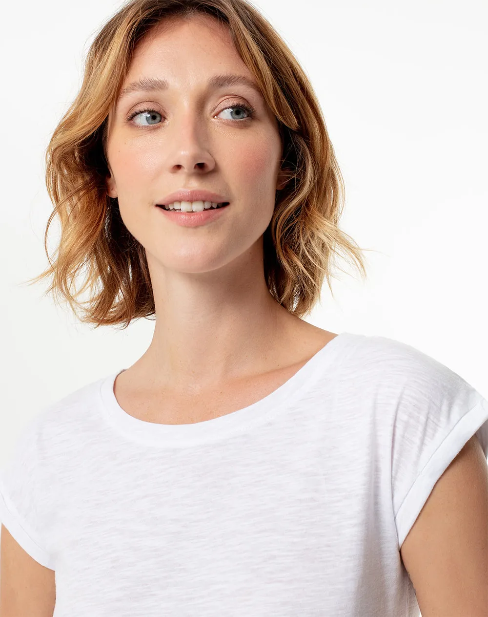 Camiseta regular algodón blanca mujer sold by Gef product image thumbnail 3