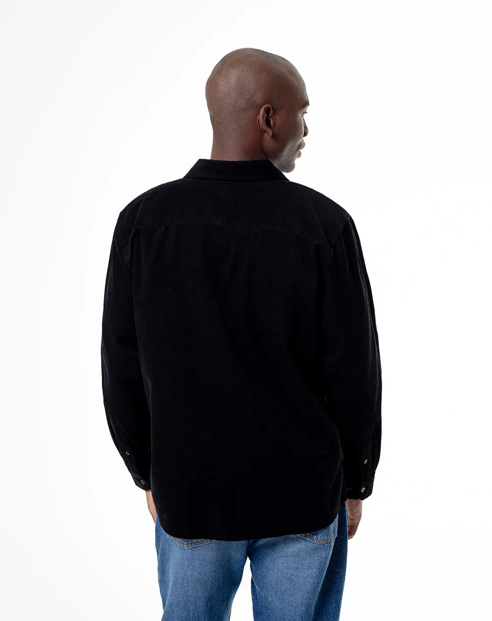 Camisa manga larga regular corduroy algodón negra hombre sold by Gef product image thumbnail 2