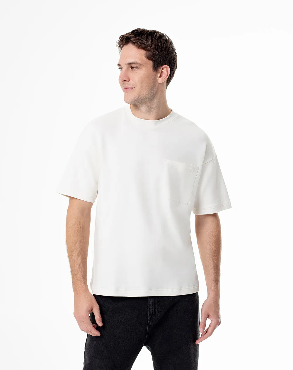 Camiseta oversize algodón vainilla hombre sold by Gef product image thumbnail 3