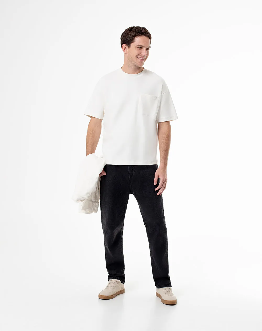 Camiseta oversize algodón vainilla hombre sold by Gef product image thumbnail 4