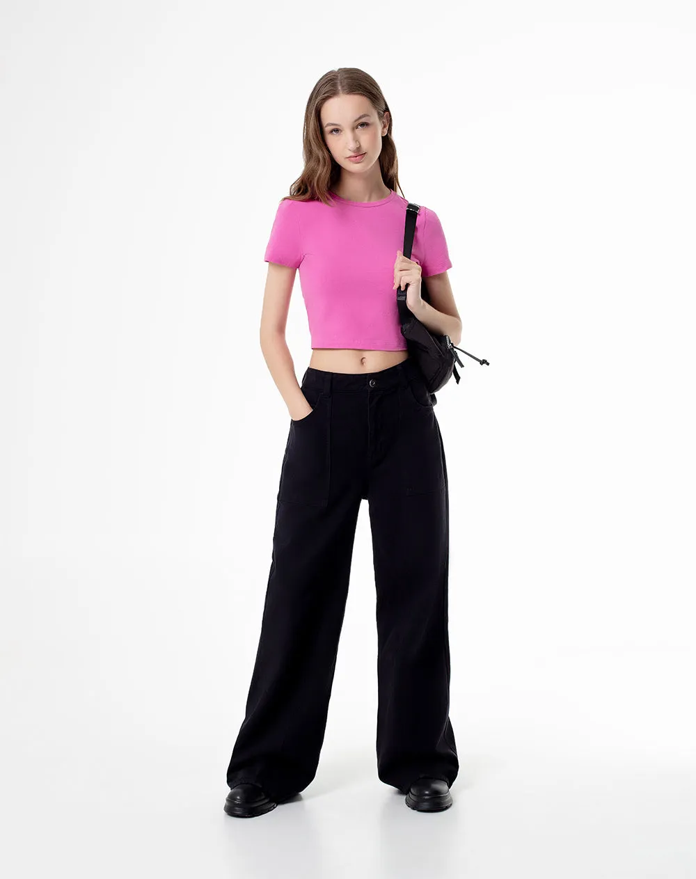 Camiseta slim fit manga corta rosada sold by Gef