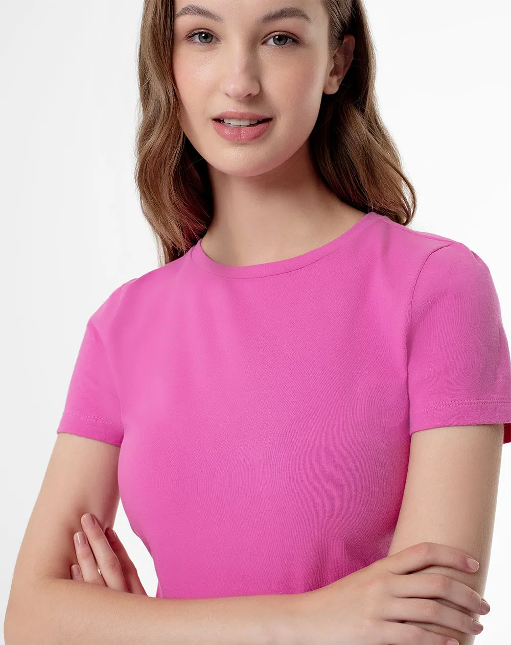 Camiseta slim fit manga corta rosada sold by Gef product image thumbnail 3