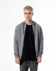 Chaqueta regular fit con capucha gris jaspeada sold by Gef