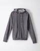 Chaqueta regular fit con capucha gris jaspeada sold by Gef
