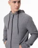 Chaqueta regular fit con capucha gris jaspeada sold by Gef