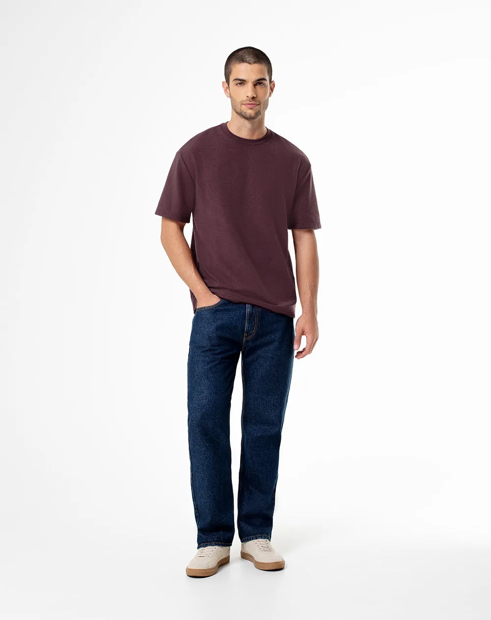 Camiseta oversized vino tinto hombre sold by Gef product image thumbnail 4