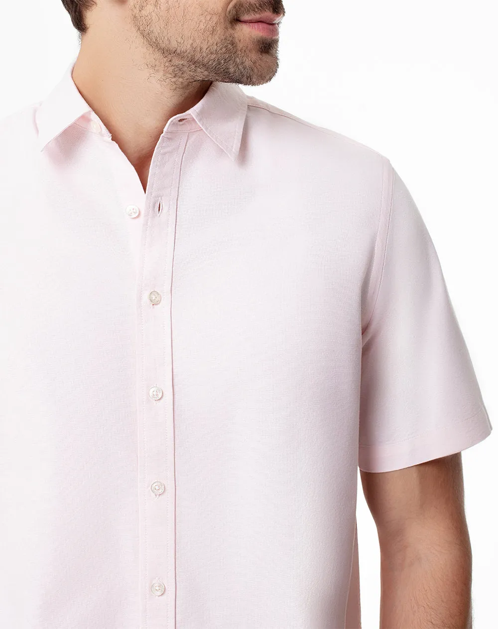 Camisa manga corta regular algodón rosa hombre sold by Gef product image thumbnail 4