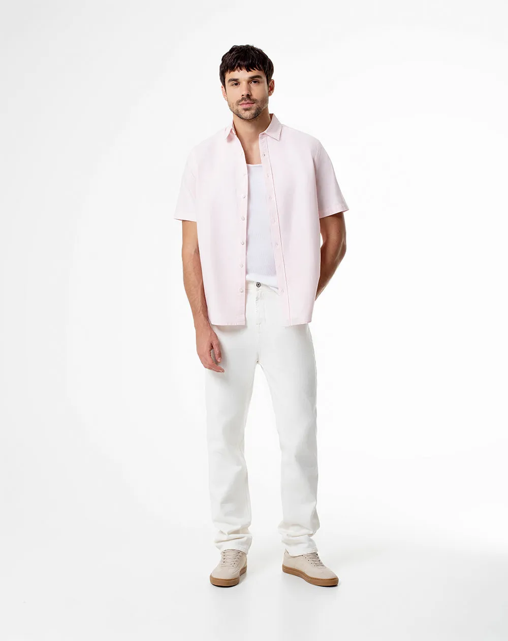 Camisa manga corta regular algodón rosa hombre sold by Gef product image thumbnail 3