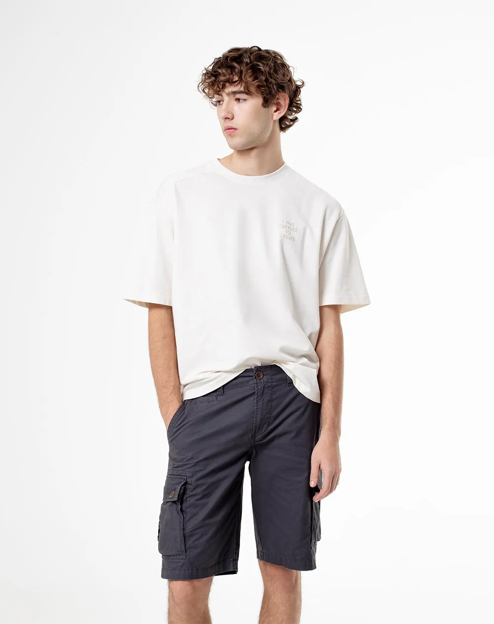 Bermuda cargo regular drill algodón gris hombre sold by Gef