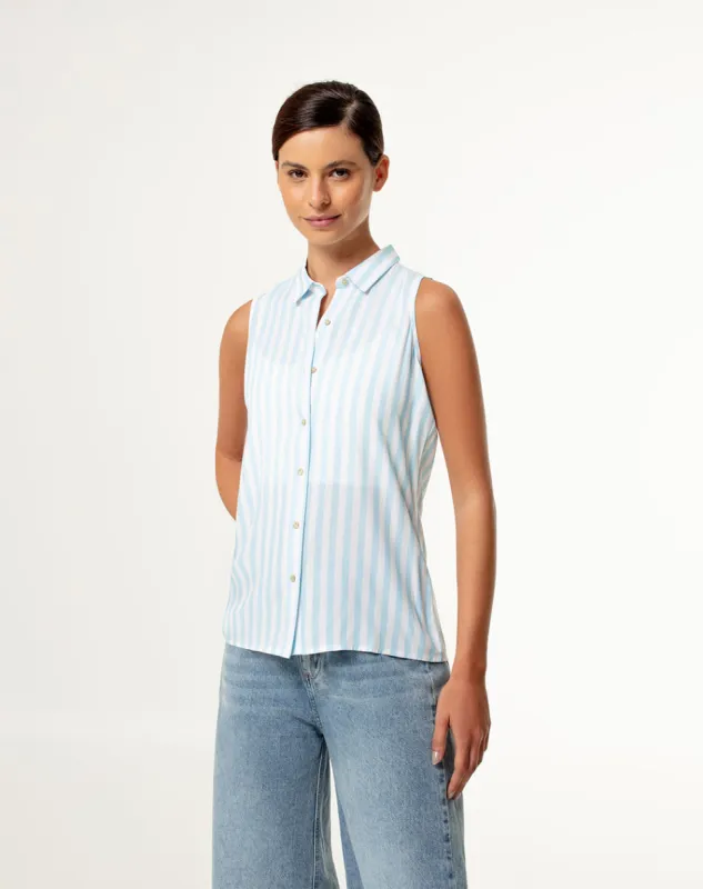Camisa regular fit rayas azules sold by Gef