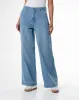 Jean wide leg tiro alto bolsillos laterales indigo claro para mujer sold by Gef