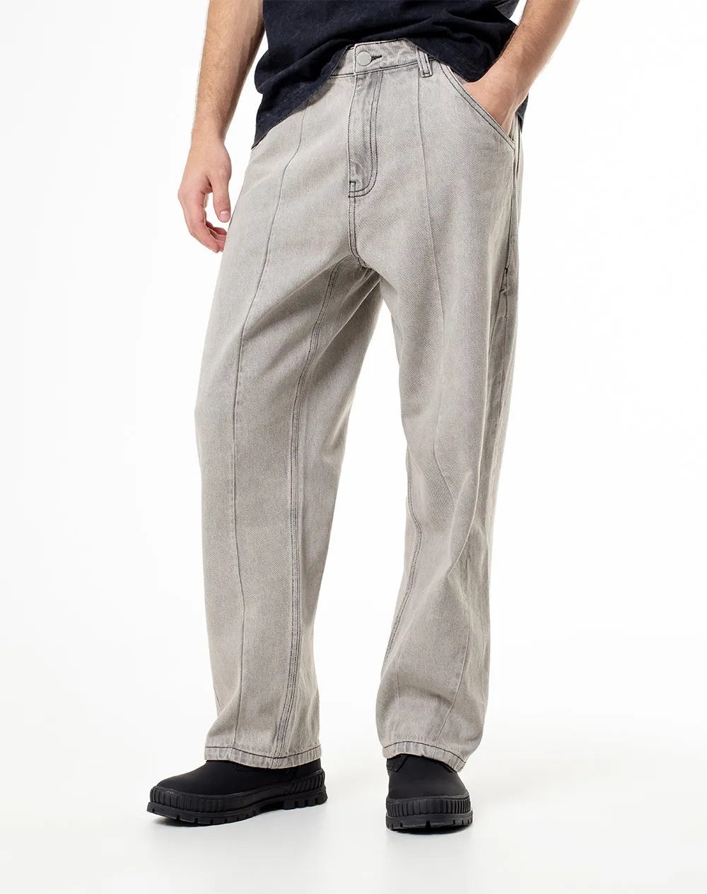 Jean loose fit tiro medio denim gris sold by Gef product image thumbnail 3
