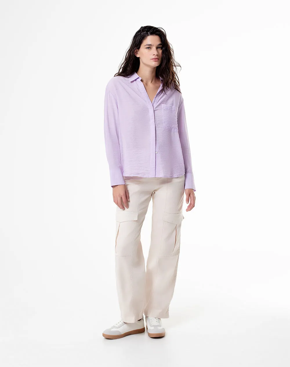 Camisa regular fit manga larga lila sold by Gef product image thumbnail 4