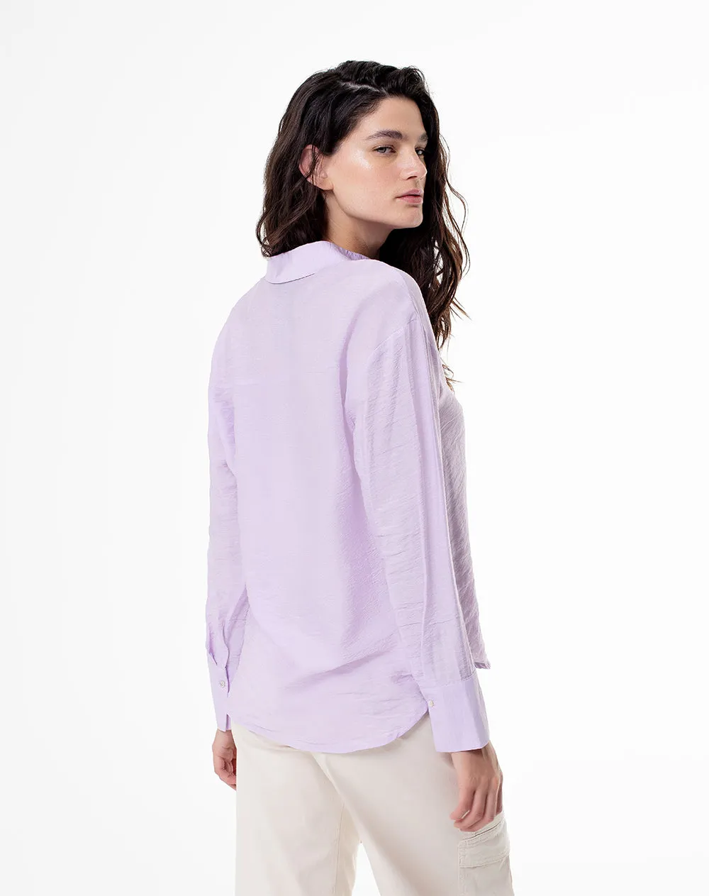 Camisa regular fit manga larga lila sold by Gef product image thumbnail 2