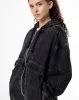 Chaqueta regular fit con capucha denim negro sold by Gef