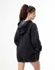 Chaqueta regular fit con capucha denim negro sold by Gef