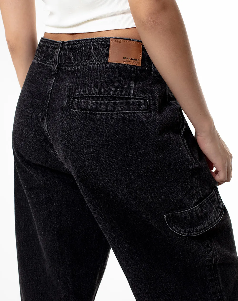 Jean loose fit tiro medio denim negro sold by Gef product image thumbnail 4