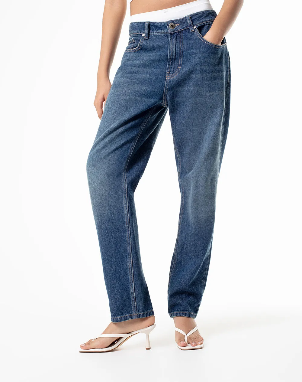 Jean regular fit tiro medio indigo oscuro sold by Gef product image thumbnail 3