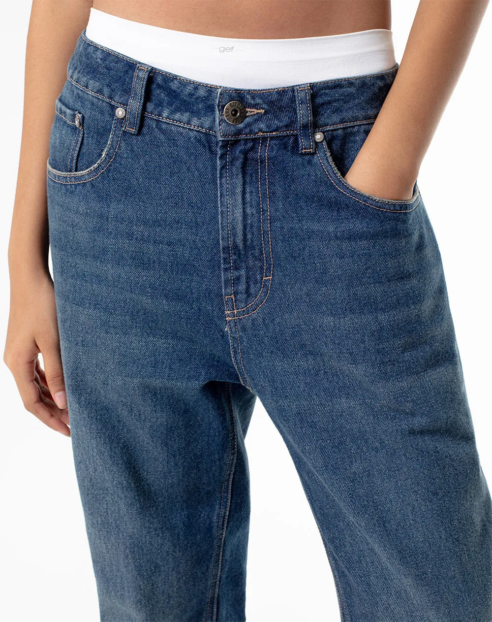 Jean regular fit tiro medio indigo oscuro sold by Gef product image thumbnail 4