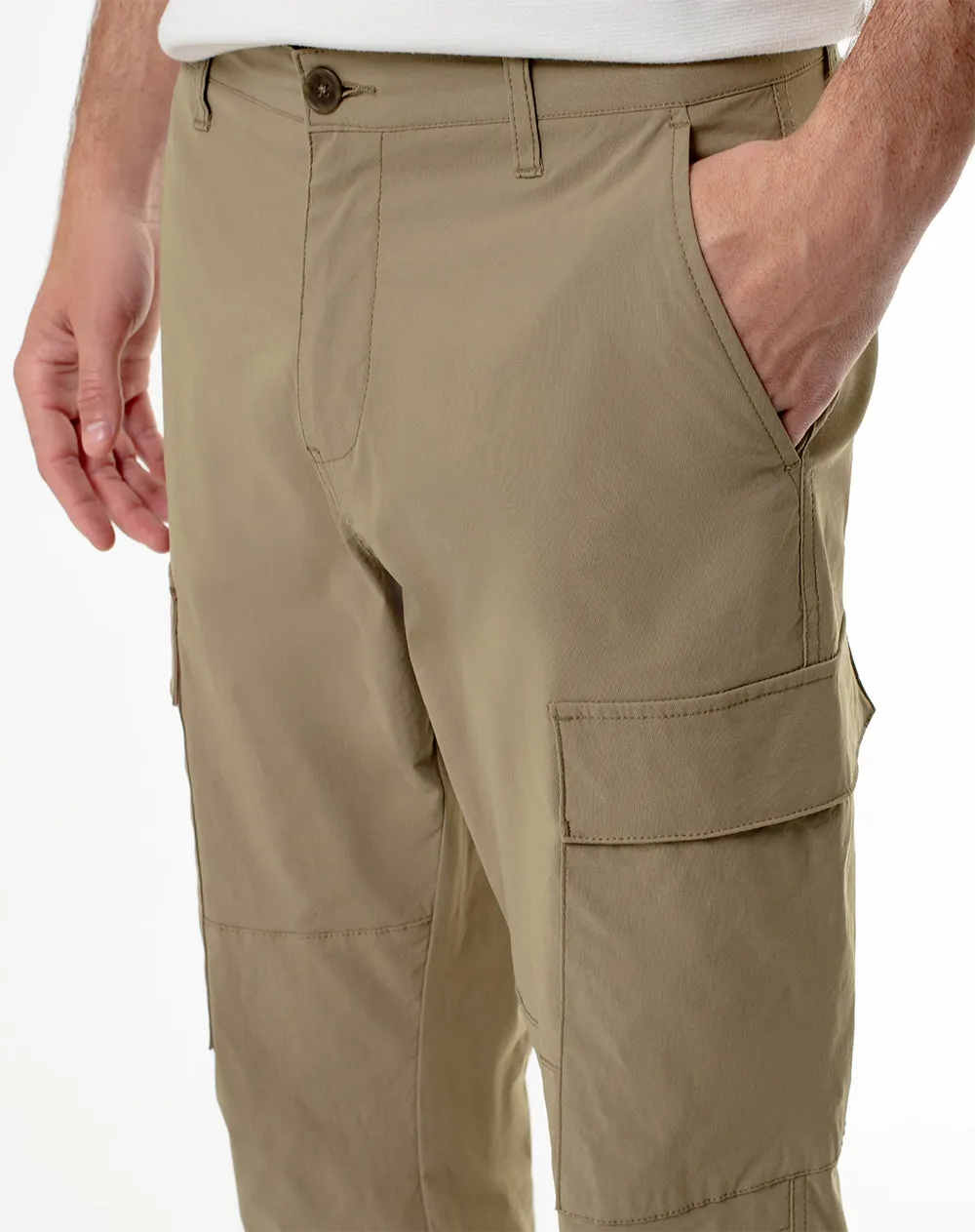 Pantalón regular fit tiro medio habano sold by Gef product image thumbnail 4