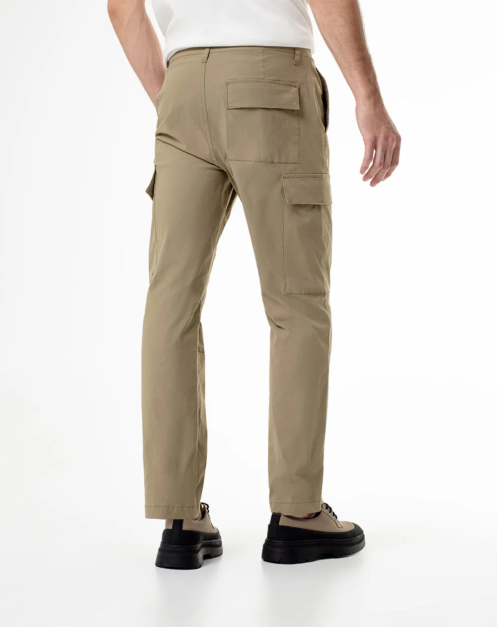 Pantalón regular fit tiro medio habano sold by Gef product image thumbnail 2