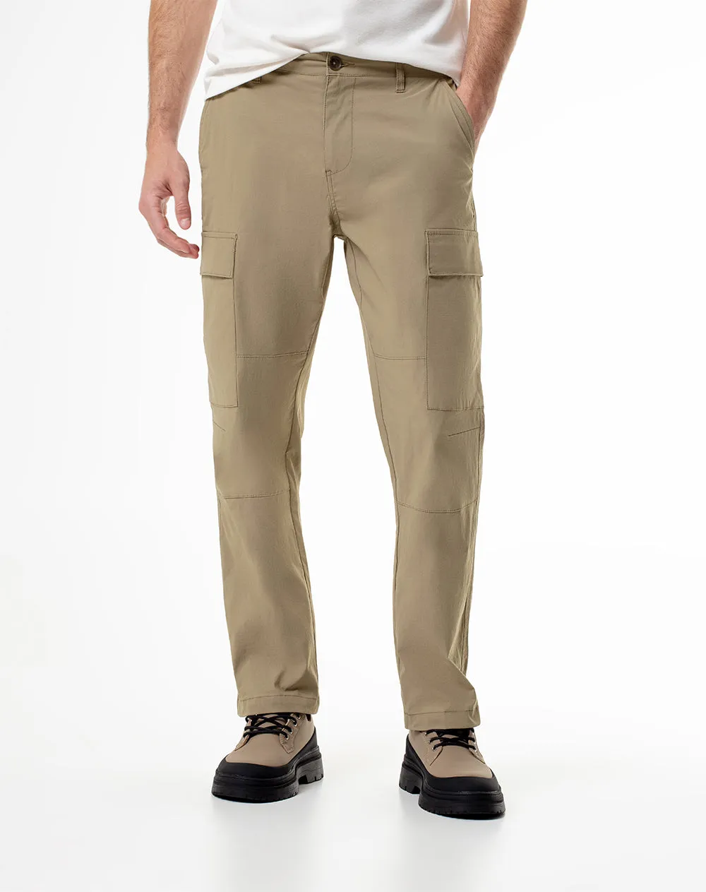 Pantalón regular fit tiro medio habano sold by Gef product image thumbnail 3